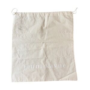 Jenni Kayne Beige Cotton Canvas Drawstring Dust Bag Storage Accessory 14x15.5